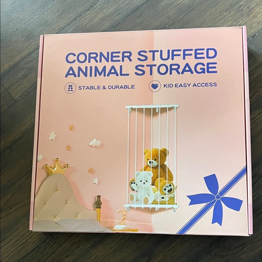 Corner Stuffed Animal Storage - Pink